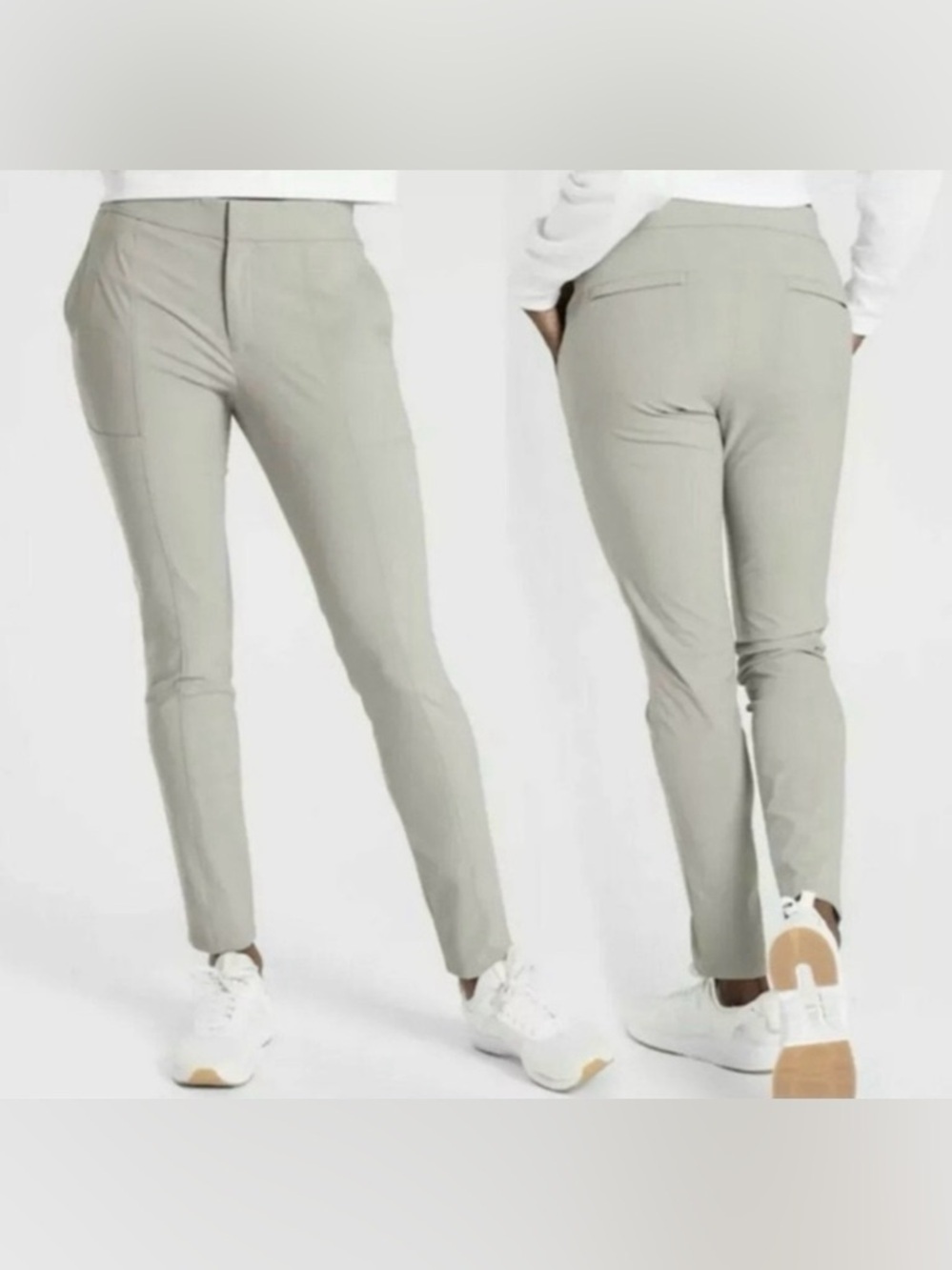 ATHLETA WANDER STASH SKINNY PANTS in
ABALONE GRAY BEIGE Plus